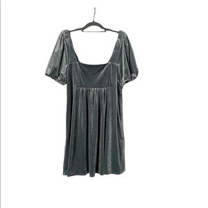 Babydoll style dress velvet blue/green/silver unique color worn once